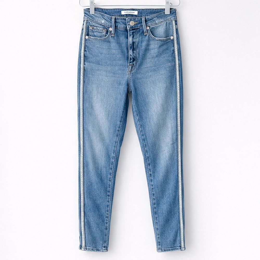 Good American Good Waist Jeans Size 8/29 Side Stripe Skinny